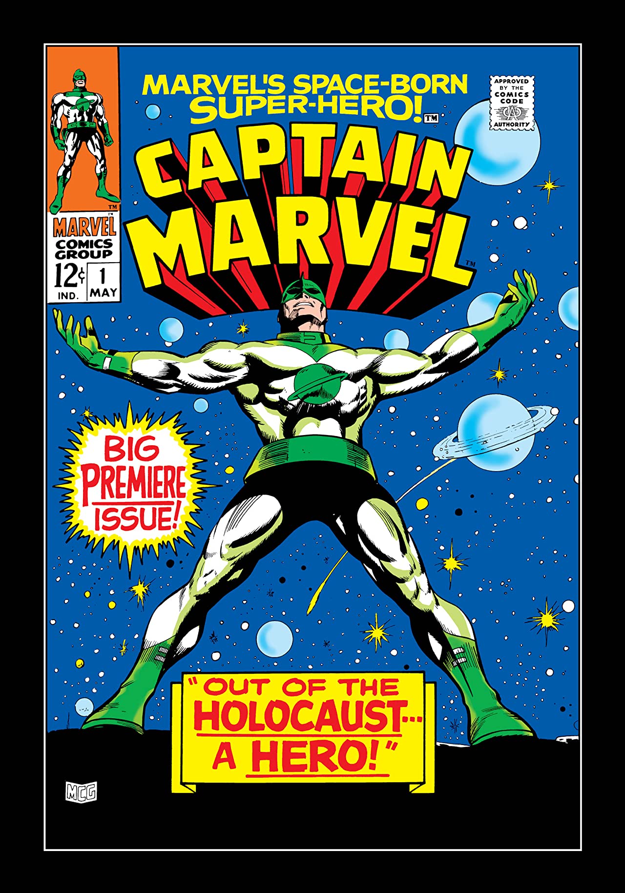 Marvel's Space-Born Superhero! Captain Marvel (1968) #1 cover