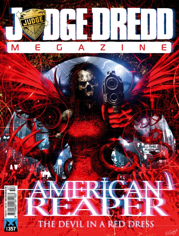 Couverture : Judge Dredd Megazine (2003) #357 : The Cop, Part Two / American Reaper Iii, Part Three / Deja Vu, Part Three / Angelic, Part Two
