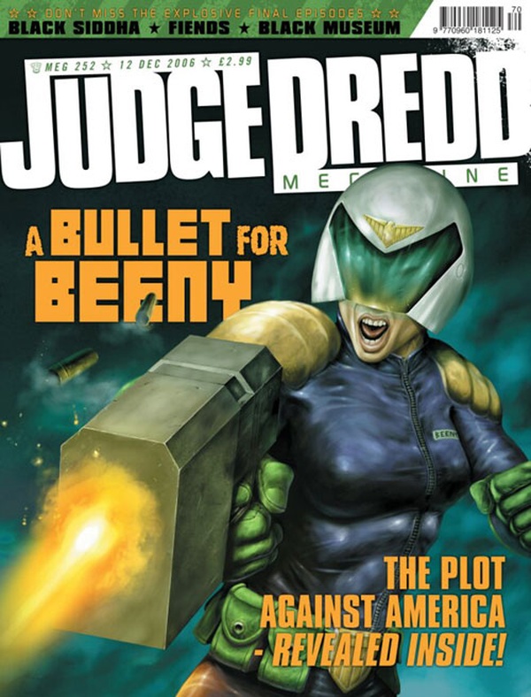 Couverture : Judge Dredd Megazine (2003) #252 : Cadet, Part 3 / Stalingrad, Part 8 / Terror With Mrs. Gunderson / Return of the Jester, Part 8 / The Strange Case of Dr Roberto Tesla! / Shades of Grue