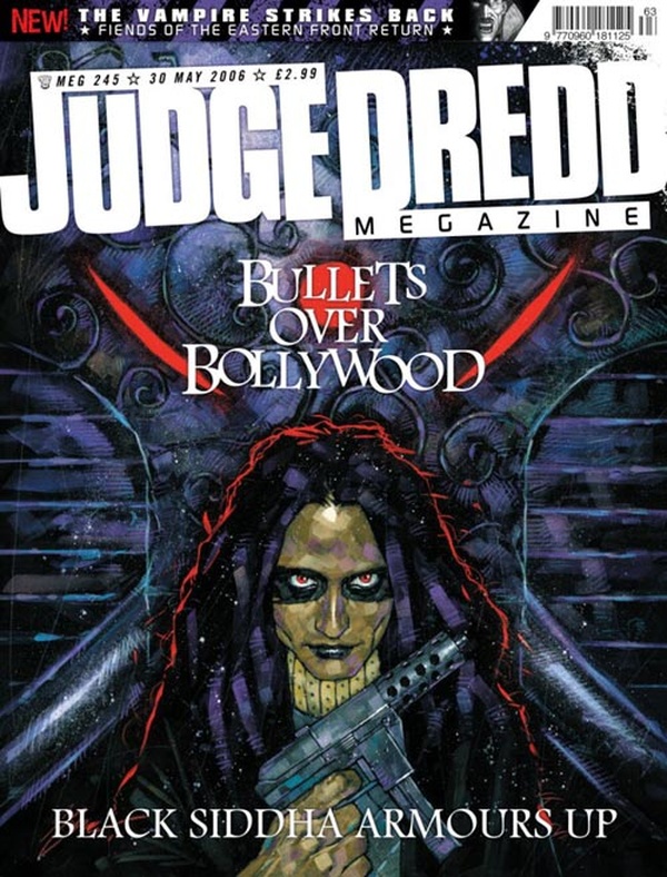 Couverture : Judge Dredd Megazine (2003) #245 : Splashdown / Stalingrad, Part 1 / Celebrity Showdown / Language Barrier / Return of the Jester, Part 1 / Springheeled Jack / Headshots