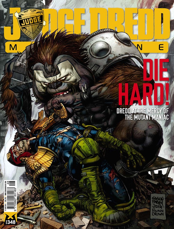 Couverture : Judge Dredd Megazine (2003) #348 : Rad to the Bone, Part Two / …and Death Must Die! / Part One / Dead End, Part Six