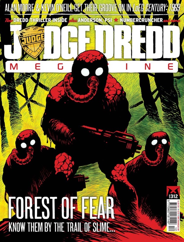 Couverture : Judge Dredd Megazine (2003) #312 : The Family Man, Part One / Red Skies, Part Two / Numbercruncher, Part Seven / The Trip, Part Four