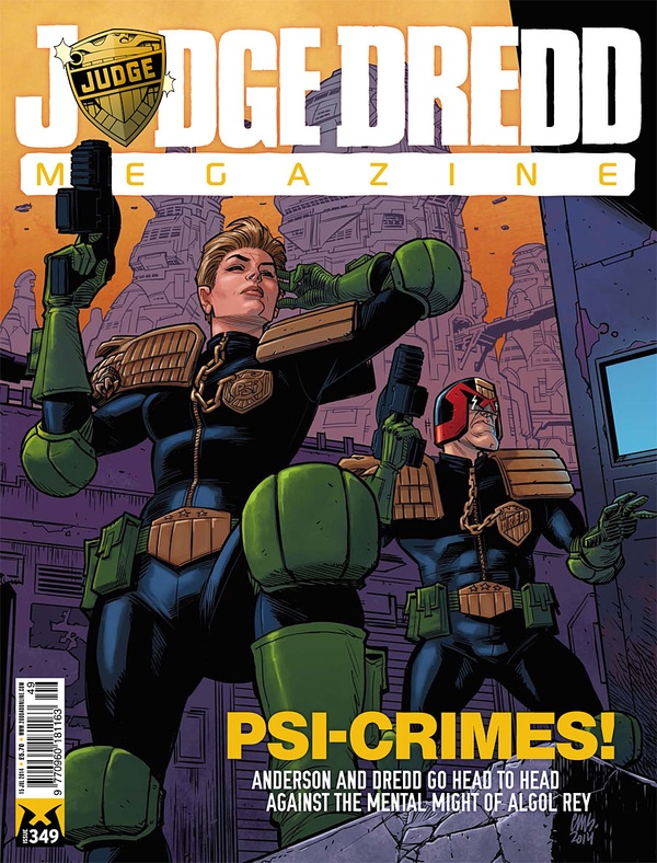 Couverture : Judge Dredd Megazine (2003) #349 : Rad to the Bone, Part Three / Two Tons of Trouble / Part Two / Dead End, Part Seven