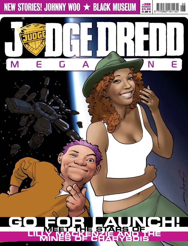 Couverture : Judge Dredd Megazine (2003) #298 : Meat / Dead Man's Gum / Lilly Mackenzie and the Mines of Charybdis, Part One / A Hong Tong Ghost Story, Part 01