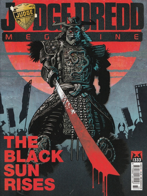 Couverture : Judge Dredd Megazine (2003) #333 : Night Mayor on L.M. Street / Revenge of the 47 Ronin, Part Two / American Reaper Ii, Part Two / The Lost Cases: The Last Judda
