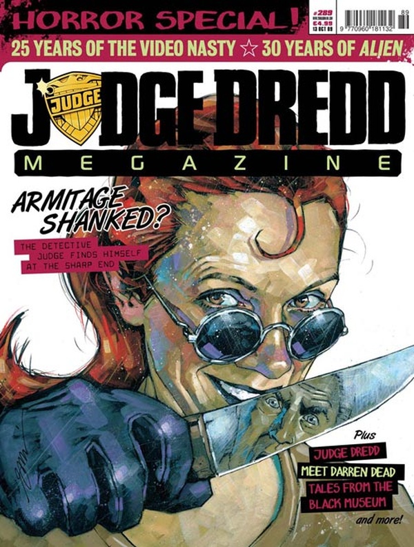 Couverture : Judge Dredd Megazine (2003) #289 : Snakebite, Part 1 / The Shadow Over James Block / Eats, Shoots & Kills, Part 3 / The Mancunian Candidate, Part Four