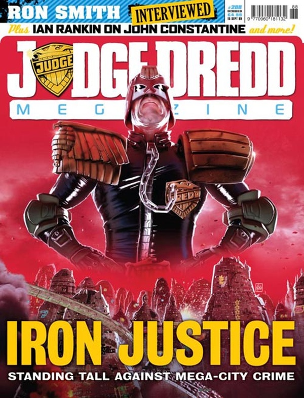 Couverture : Judge Dredd Megazine (2003) #288 : Old Wounds, Part 2 / The Barney Band / Eats, Shoots & Kills, Part 2 / The Mancunian Candidate, Part Three