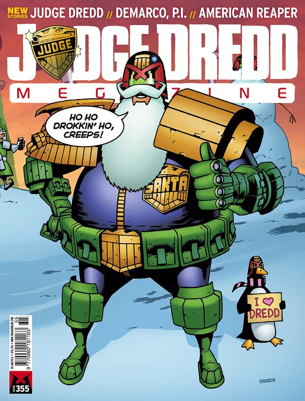 Couverture : Judge Dredd Megazine (2003) #355 : Deadzone: Invisible, Part Three / American Reaper Iii, Part One / Deja Vu, Part One / The Cop Prologue