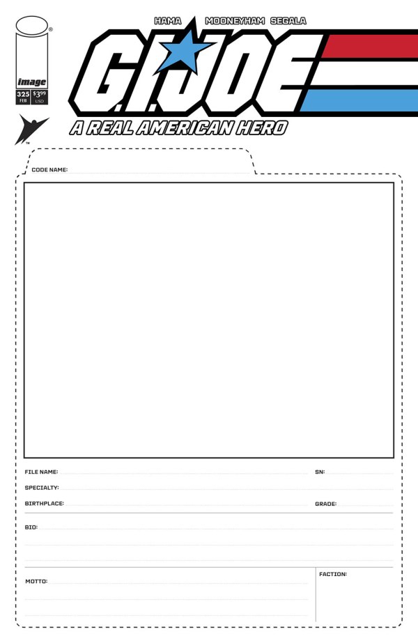 G.I. Joe: A Real American Hero #325, Cover F Blank File Card Variant