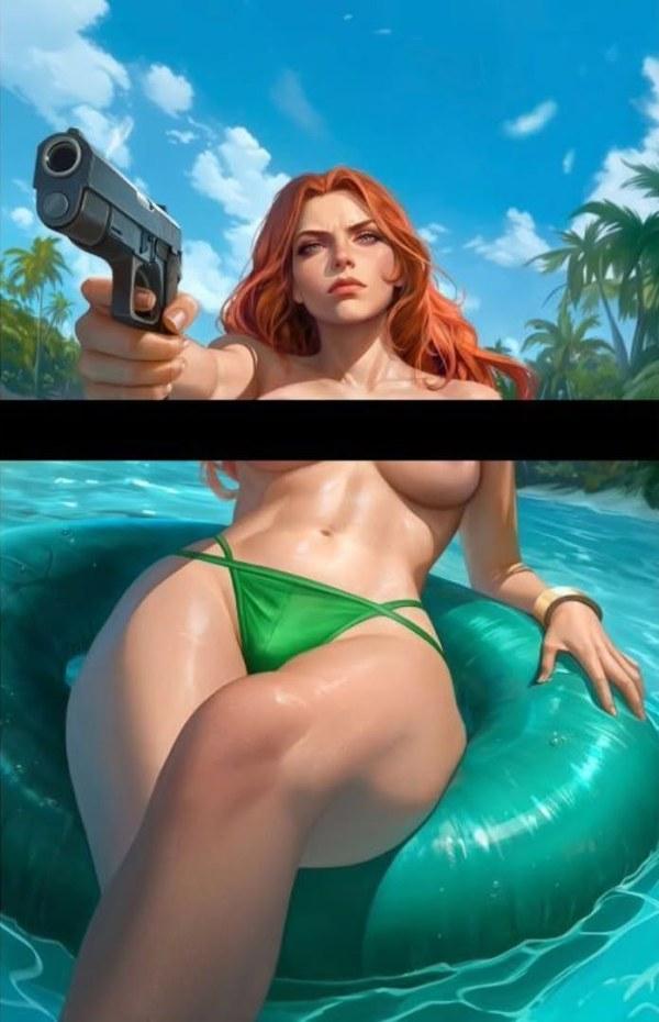 White Dog Comics Yasmine Risque Topless Virgin Variant cover