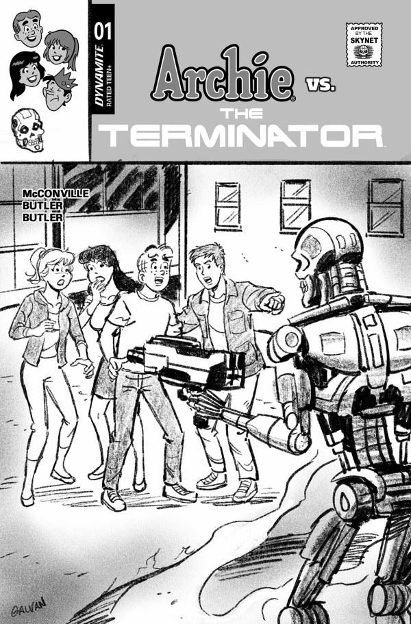 Archie vs. the Terminator #1, Cover L 1:10 Bill Galvan Black & White Variant
