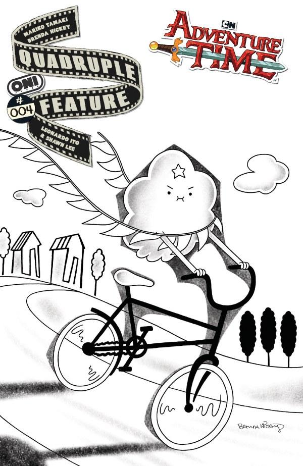 Adventure Time: Quadruple Feature #4, Cover D 1:20 Brenda Hickey Black & White Variant